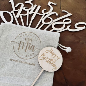 Cake Topper Zahlenset Zahlen aus Holz , Tortenstecker