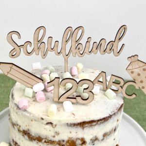 Caketopper Einschulung Schulkind Name ABC 123 Zuckertüte