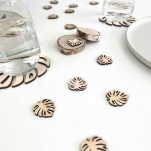 Streudeko, Monstera, Geschenk, Tischdeko, Hochzeit, Taufe, Geburtstag, Idee