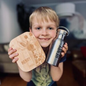 Brotdose Set Tier Giraffe Dose Flasche mit Name