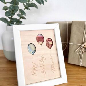 Holzbild Geburtstag Happy Birthday mit Name