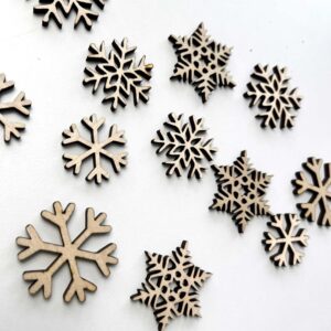 Dekoschneeflocke Schneeflocke Streudeko aus Holz