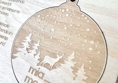 Mitarbeitergeschenke 3 Weihnachtskarte aus Holz, Firmenweihnachtspost, Firmengeschenk, Mitarbeitergeschenk, Kundengeschenk, Individuelle Firmen Weihnachtskarte