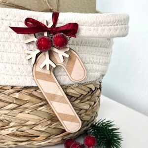 Geschenkanhänger Zuckerstange Holz