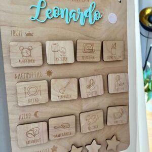 Tagesplan Kinder mit Klettkarten für Morgenroutine Kinder, Abendroutine Kinder
