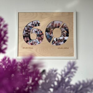 Holzbild zum 60. Geburtstag, Jubiläumsgeschenk