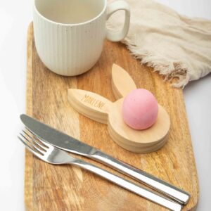 Eierbecher aus Holz mit Name - Osterdeko