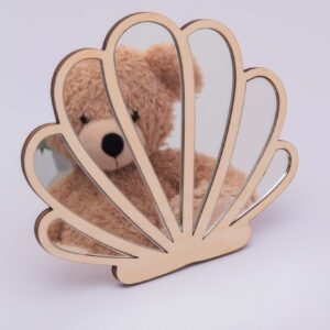 Muschel Siegel aus Holz für Kinderzimmer