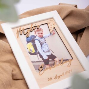 Geschenk zur Einschulung, Bilderrahmen zur Einschulung mit Name