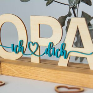 Opa Aufsteller, Opa ich liebe dich, Opa wir lieben dich, Geschenkidee Opa