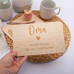 Oma ist wie Mama nur mit Puderzucker / Oma Brettchen/ Geschenk für Oma