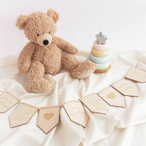 Wimpelkette mit Name und Geburtsdaten, Geschenkidee zur Geburt