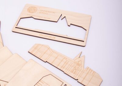 Mitarbeitergeschenke 10 Holzpostkarten mit Steckmotiv, Weihnachtskarten, Postkarten aus Holz