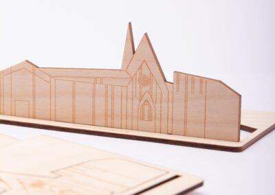 Mitarbeitergeschenke 9 Holzpostkarten mit Steckmotiv, Weihnachtskarten, Postkarten aus Holz