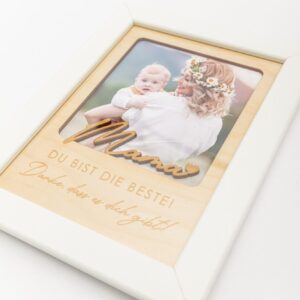 Mama du bist die Beste Danke dass es dich gibt, Geschenk für Mama zum Geburtsttag, zu Weihnachten, Bilderrahjmen Mama