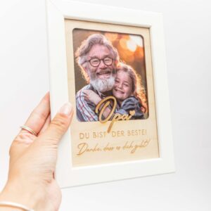 Opa du bist der Beste, Danke dass es dich gibt, Bilderrahmen Opa, Geschenk Opa