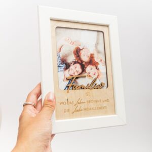 Familie ist wo das Leben beginnt und die Liebe niemals endet, Familie BIlderrahmen, Geschenkidee Familie