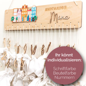 Adventskalender mit Skyline, Adventskalender für Kinder, Nachhaltiger Adventskalender, Skyline