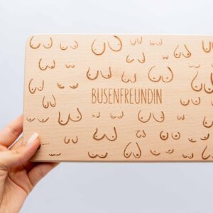 Brotzeitbrett, Geschenk für beste Freundin, Busenfreundin, Holzbrettchen