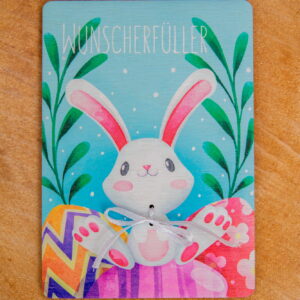 Geldscheinhalter Geldgeschenk Ostern aus Holz mit Hase