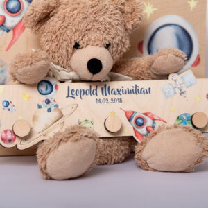 Garderobe Weltraum mit Name, Astronaut, Welltall Garderobe Kinderzimmer