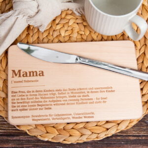 Mama Brettchen mit Definition, Muttertagsgeschenk, Frühstücksbrettchen, Brotzeitbrett, Jausenbrett