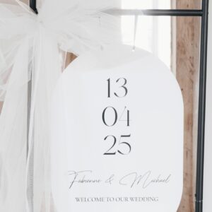 Willkommensschild zur Hochzeit mit Namen und Datum, Welcome sign, Hochzeitsschild