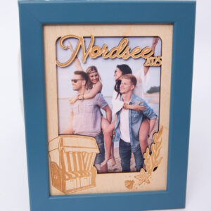 Bilderrahmen Nordsee 2025, Holzeinleger in Bilderrahmen für 13 x 18 cm Bilder