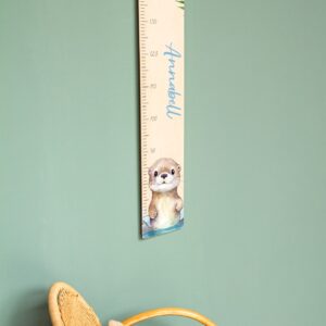 Messleiste mit Otter, Otter Messlatte, Kinderzimmer Messleiste