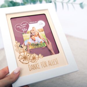 Danke für alles - geschenkidee Danke - Bilderrahmen mit persönlichem Bild