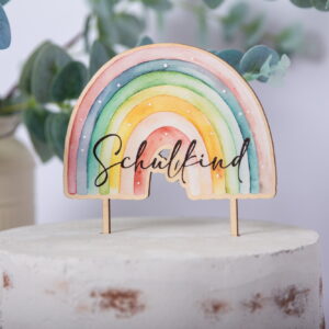 Caketopper Regenbogen Schulkind, EInschulung 2025
