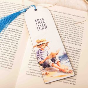 Lesezeichen aus Holz, Lesezeichen Meer lesen, Maritimes Lesezeichen