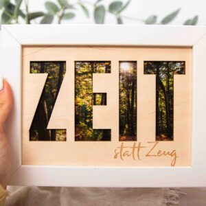 Zeit statt Zeug Bilderrahmen, A5, Geschenkidee, Zeit verschenken, Reise schenken, gemeinsame Zeit