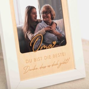 Oma ist die Beste, Danke dass es dich gibt, Bilderrahmen Oma, Geschenkidee Oma