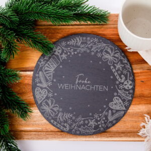 Schieferteller Frohe Weihnachten, Weihnachtsdeko, Tischdeko Weihnachten, Weihnachtstafel