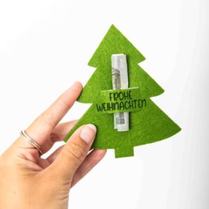 Geldgeschenkhalter Filz, Weihnachtsbaum, Tannenbaum, Weihnachtsbaum