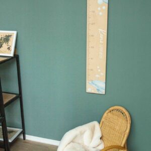 Messleiste Deslfin mit Name, Messlatte Kinderzimmer, Meerestiere