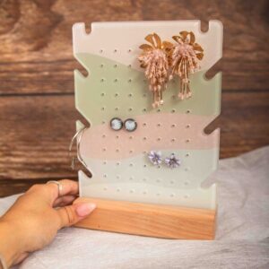 Ohrringständer Neon mit Halter für Ohrringe und Ketten, Schmuck Organizer, Schmuckständer