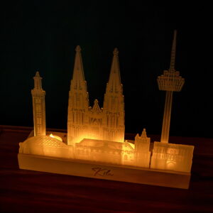Teelicht Schwibbogen Köln, Skyline Köln beleuchtet, Weihnachtsdeko, Teelichthalter Köln Silhouette