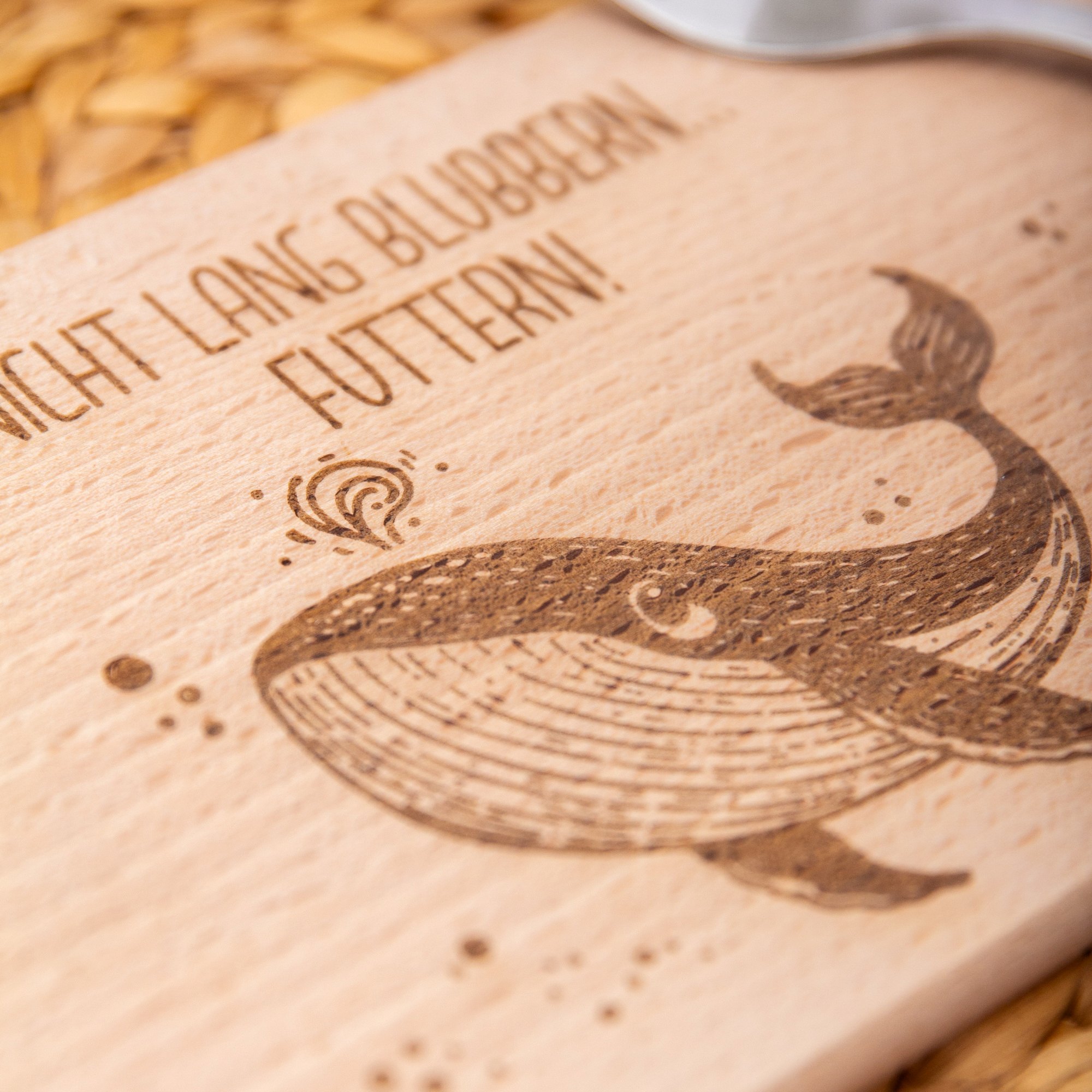 Wal Frühstücks-Brettchen / Nicht lang blubbern - futtern / Geschenkidee Kind / Urlaubsfeeling / Brotzeitbrett / Frühstücksbrett / Jausebrett 5 Nicht lang blubbern, futtern - Holzbrettchen, Brotzeitbrett, Jausebrettchen, Frühstücksbrett, Vollholzbrett