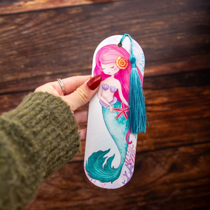 Lesezeichen Meerjungfrau, Lesezeichen aus Holz