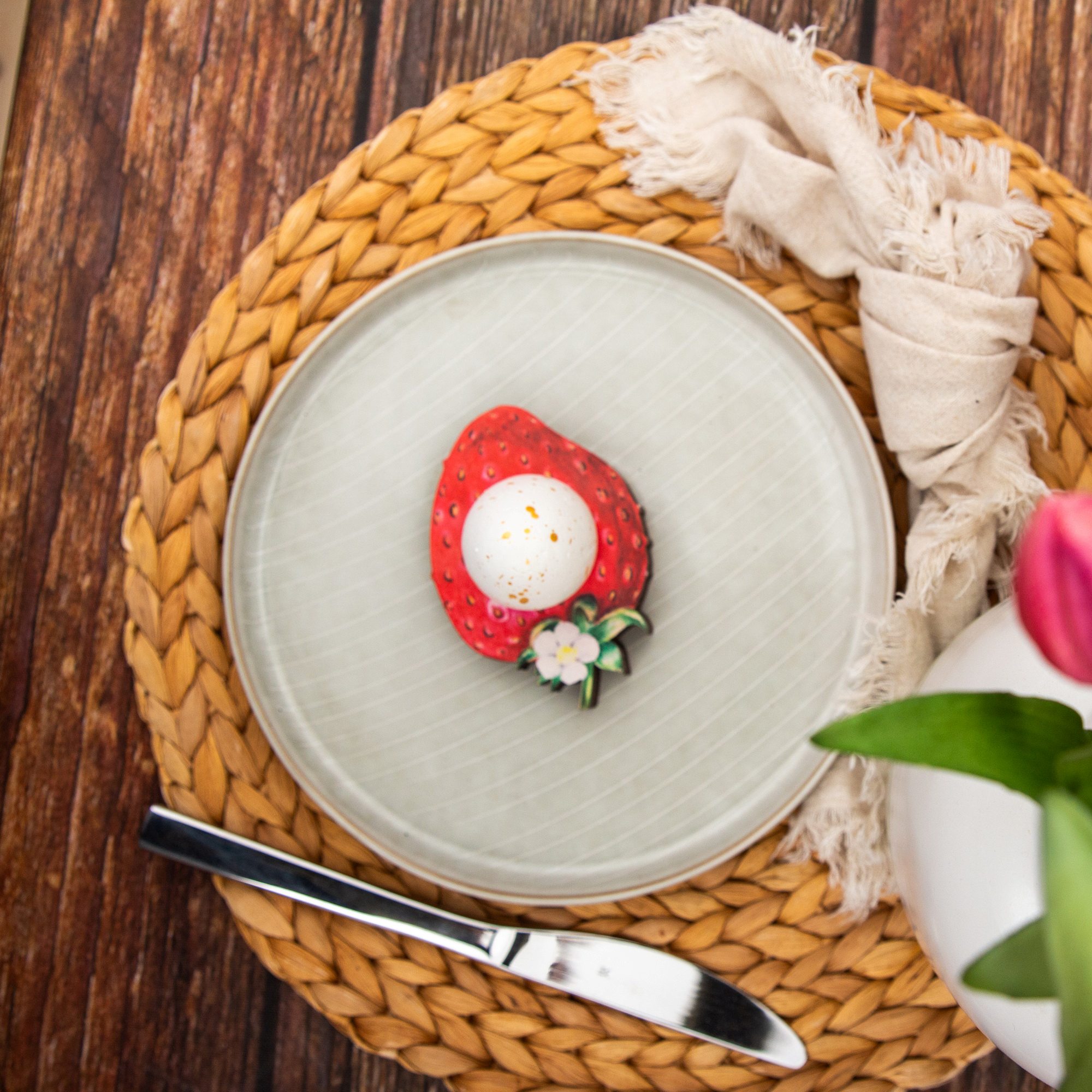 Erdbeer Eierbecher aus Holz | Handgemacht & Rustikal | Frühstücks-Deko Landhausstil | Nachhaltiges Produkt aus Leipzig 11 Eierbecher Erdbeere, außergewöhnlich, individuell, hat sonst keiner.