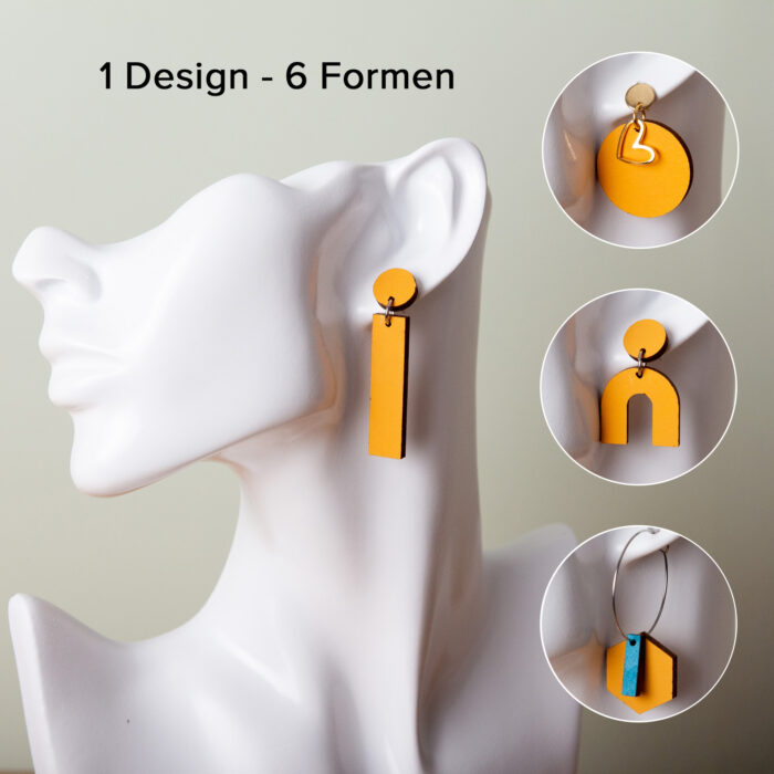 Zahlungsarten 9 Holzohrringe Amber , geometrische Ohrringe Holz, handgemachter Schmuck Leipzig, Ohrstecker bunt Holz, nachhaltige Ohrringe.