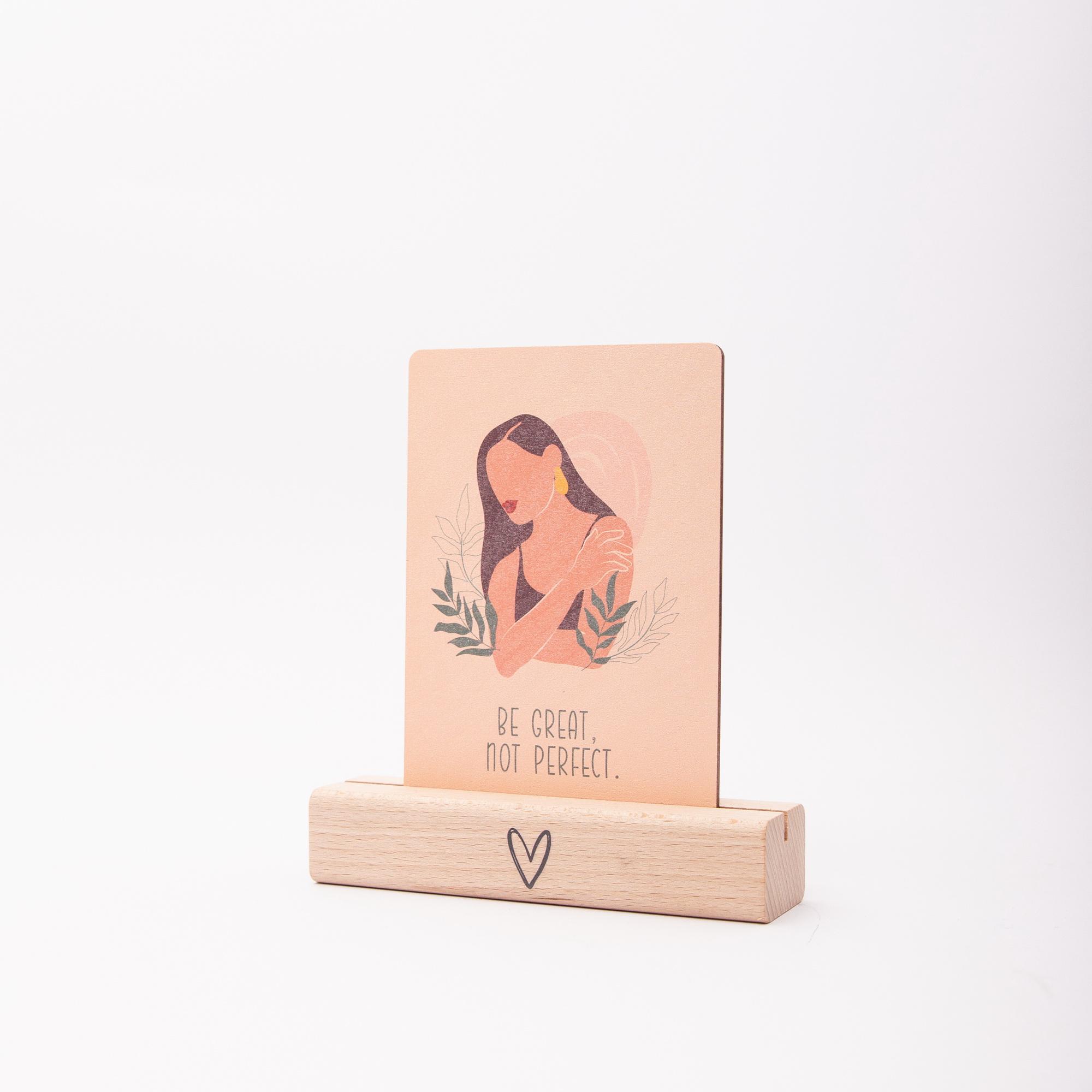 Holzpostkarte „Be great not perfect“ – Selbstliebe & Motivation – Geschenk für Frauen aus Birkenholz A6 – Affirmationskarte 2 Holzpostkarte Be great not perfect