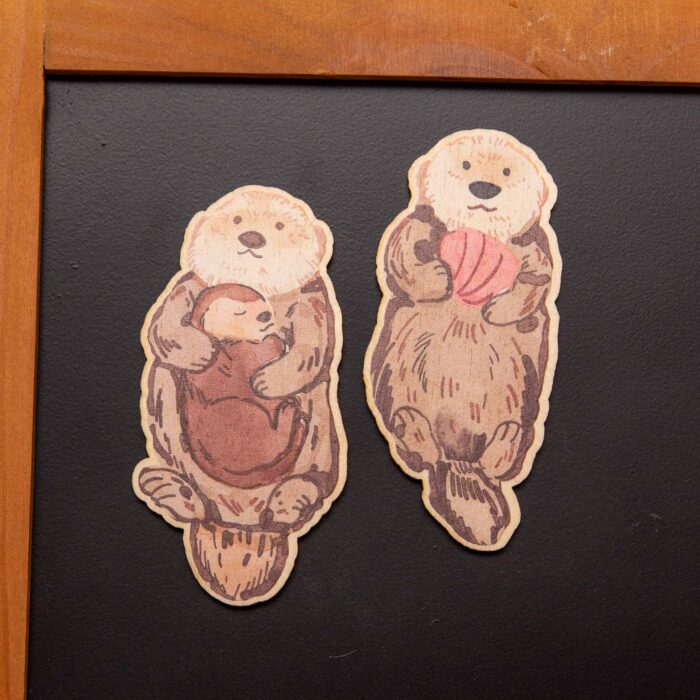Otter-Magnete im 2er-Set – Geschenk für Paare & Hochzeit – Made in Leipzig