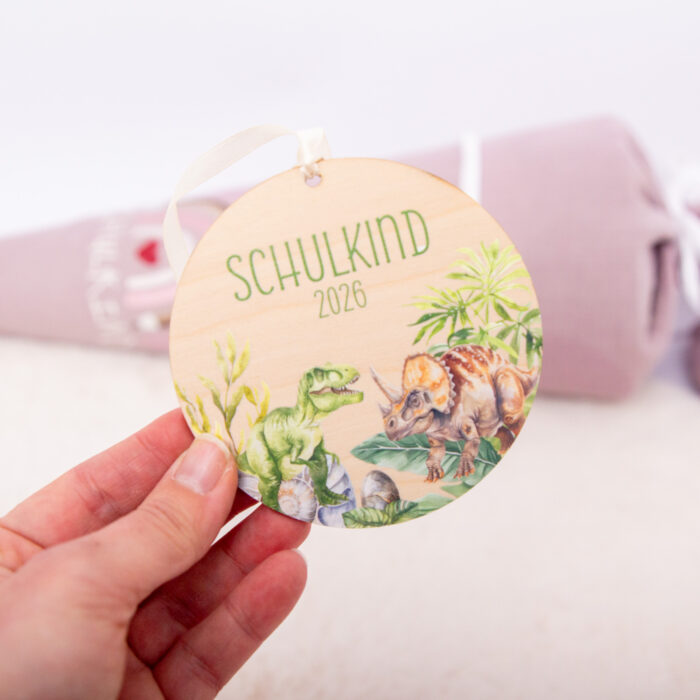 Zuckertütenanhänger Einschulung Dinosaurier, Dino, Einschulung 2026