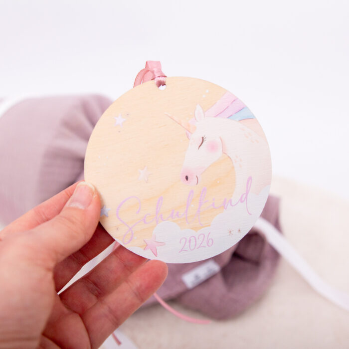 Schulkind 2026 Anhänger, Einhorn Anhänger Zuckertüte