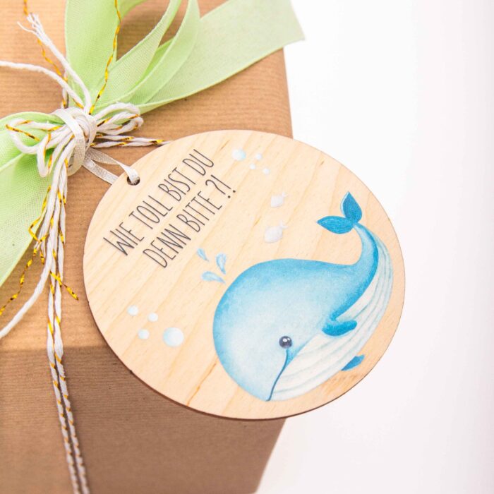 Affirmationsanhänger aus Holz, Affirmation Kinder, Geschenkanhänger, Wal- Wie toll bist du denn bitte?