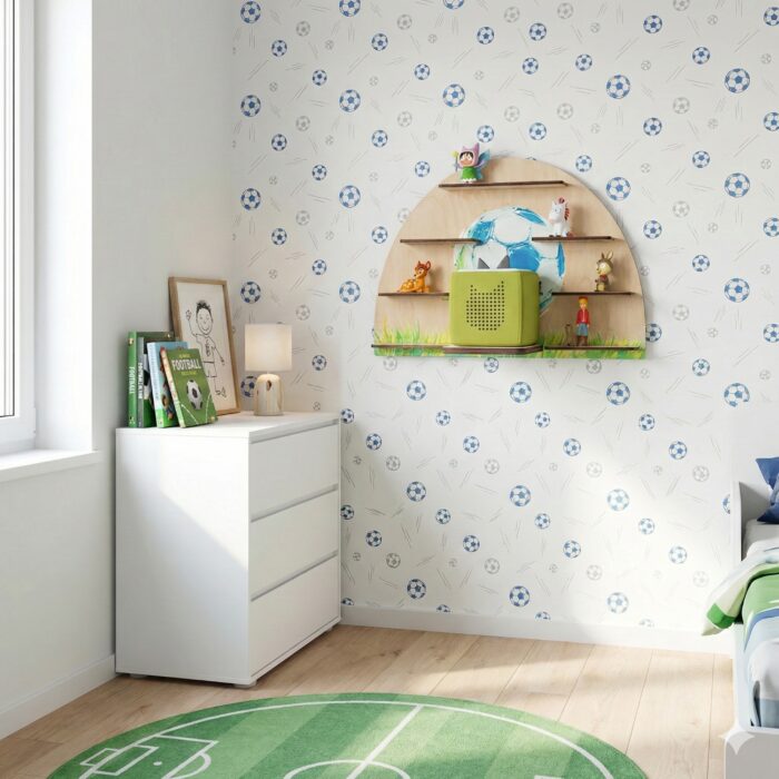 Tonieregal mit Fußball für bis zu 30 Figuren / Tonieregal aus Holz mit Fußball-Motiv / Fußball Tonie Regal / Regal für Tonies, Für Tonie Box 1 und 2