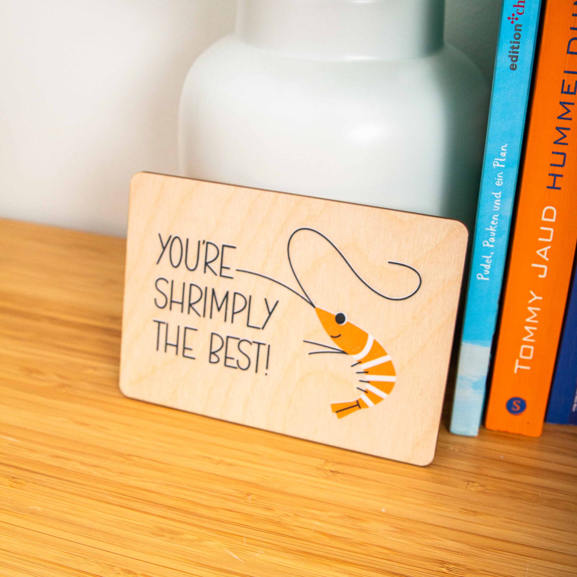 Postkarte you re shrimply the best / Holzpostkarte Bücherliebhaber / Bookstagram / Postkarten mit Botschaft 4 Postkarte you re shrimply the best / Holzpostkarte Bücherliebhaber / Bookstagram / Postkarten mit Botschaft